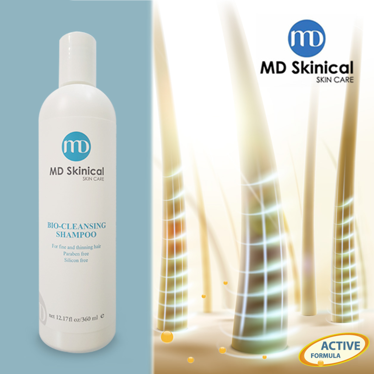     
    <p style="font-size:14px; margin-top:20px;">4/2/2018</p>
    
    <p style="font-size:20px;" >MD SKinical BIO CLEANING SHAMPOO</p>
    
    <p style="font-size:15px;">multiple DHT blockers, preventing damage and hair loss. Natural, botanical oils and extracts add volume, texture and shine to thinning hair. </p>